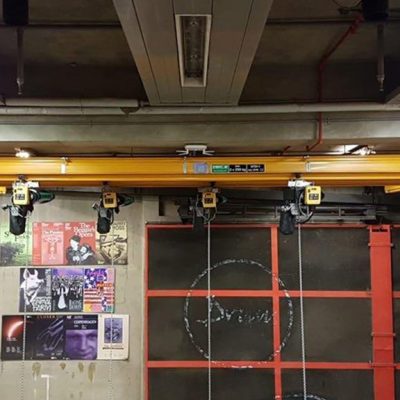 Overhead Crane System for the scene dock at the National Theatres Dorfman Theatre