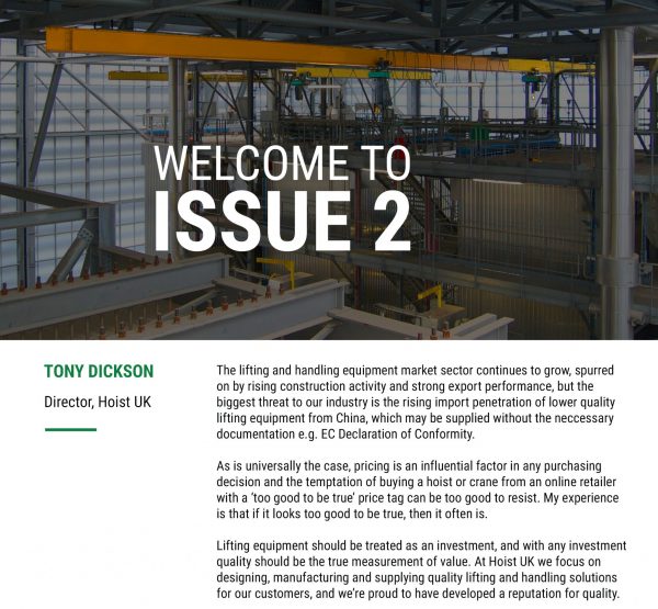 Hoist UK Newsletter Issue 2 - Introduction Page